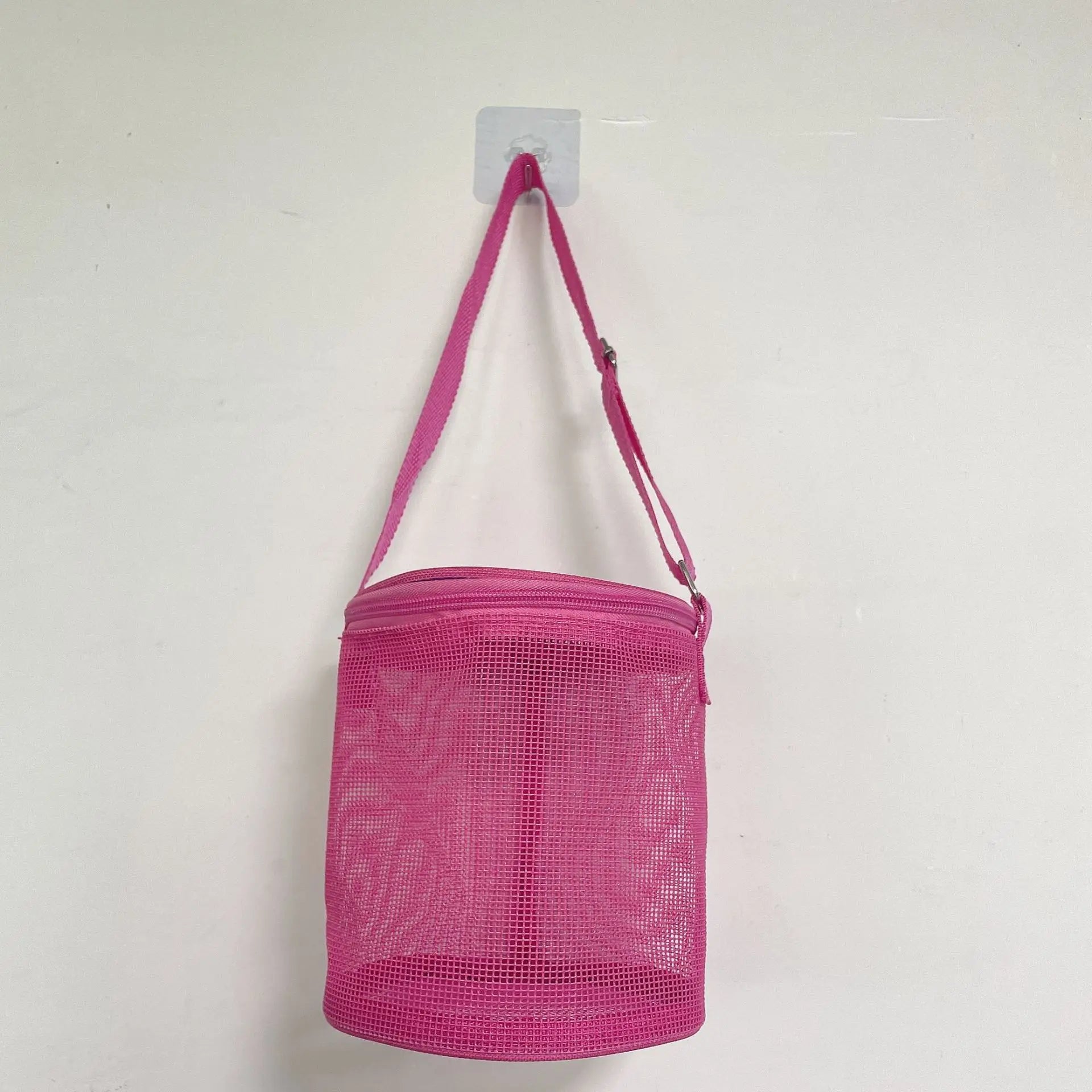 Colorful Beach Toys Mesh Beach Bag with Zipper Sand Toy Seashell Bag Pool Bag Swimming Accessories for Teens Boys Girls