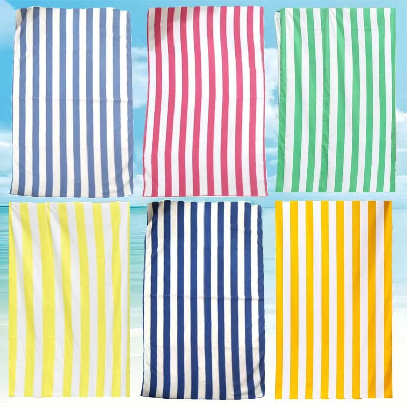 Popular Blue White Striped Beach Towel for Adults Super Absorbent Quick Dry Bath Towel
