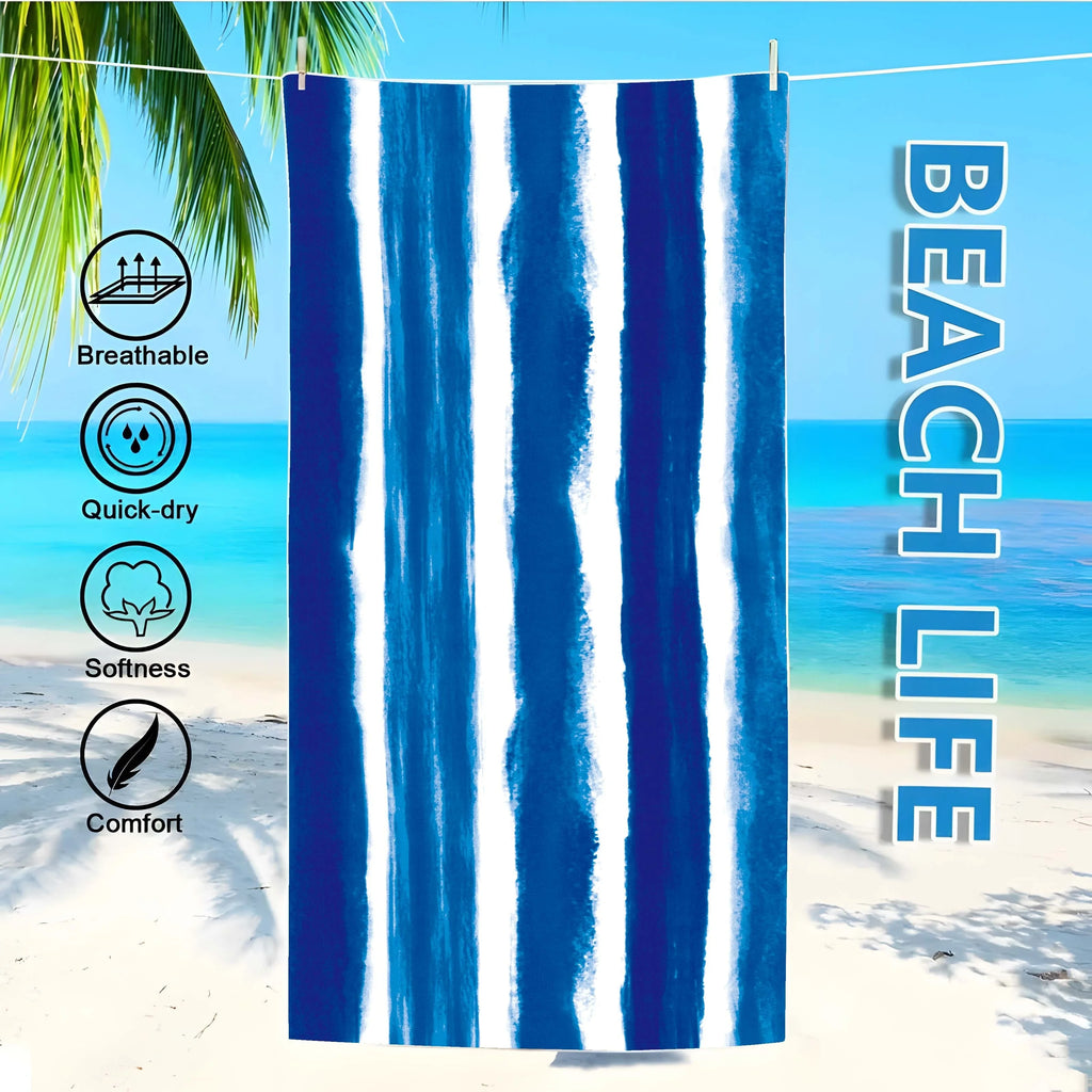 Promo Bulk Microfiber Oversized Terry Pool Beach Towel Blanket, 14 Patterns Extra Large Big for Body Women Camping