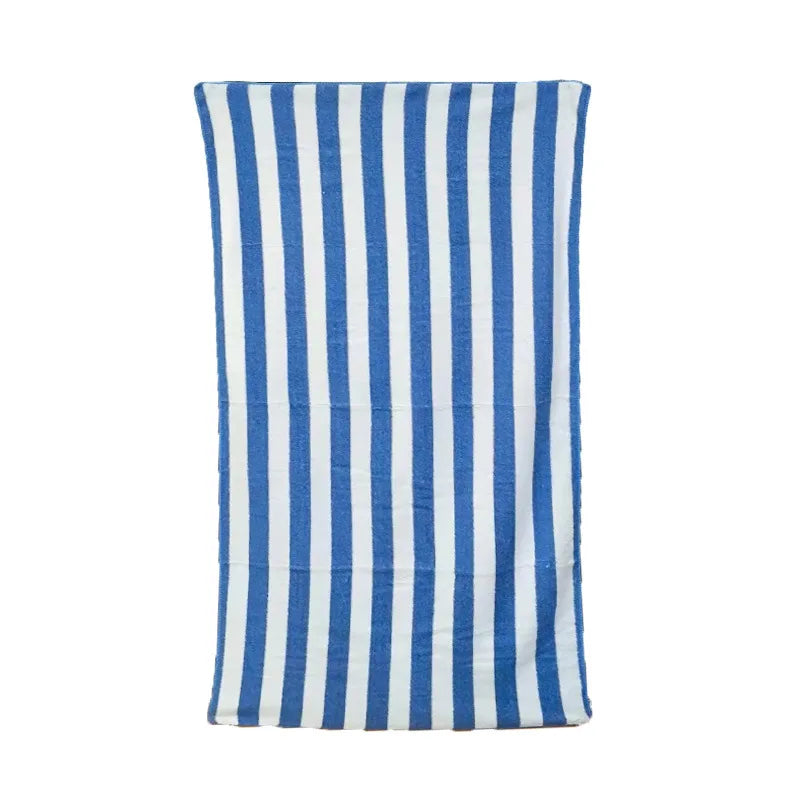 Popular Blue White Striped Beach Towel for Adults Super Absorbent Quick Dry Bath Towel