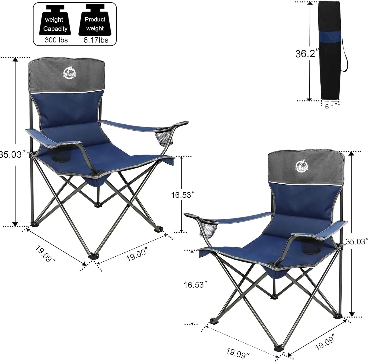 4-Piece Folding Camping Set with Sofa, 2 Chairs & Table for Outdoor Travel, Beach, Patio (Blue)