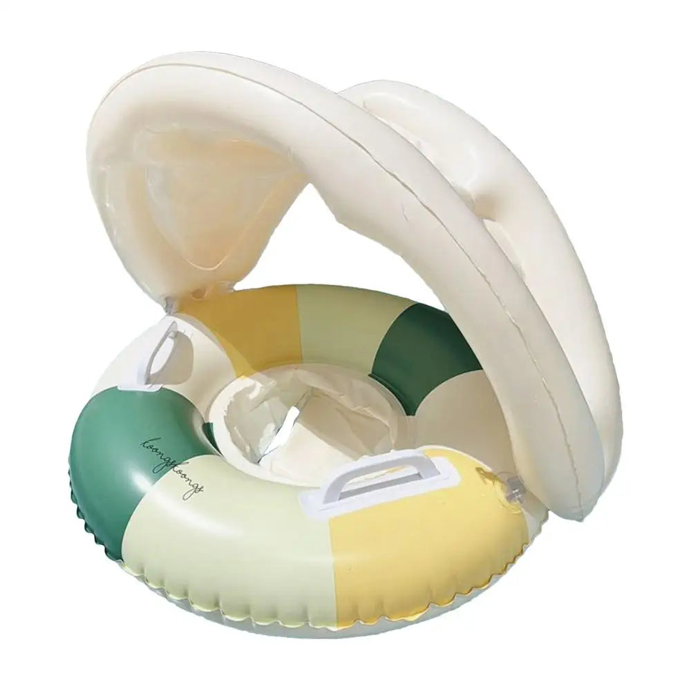 Children Swimming Float Circle with Sunshade Sun Canopy PVC Inflatable Swimming Float Baby Pool Floats For Beach Bath Pool