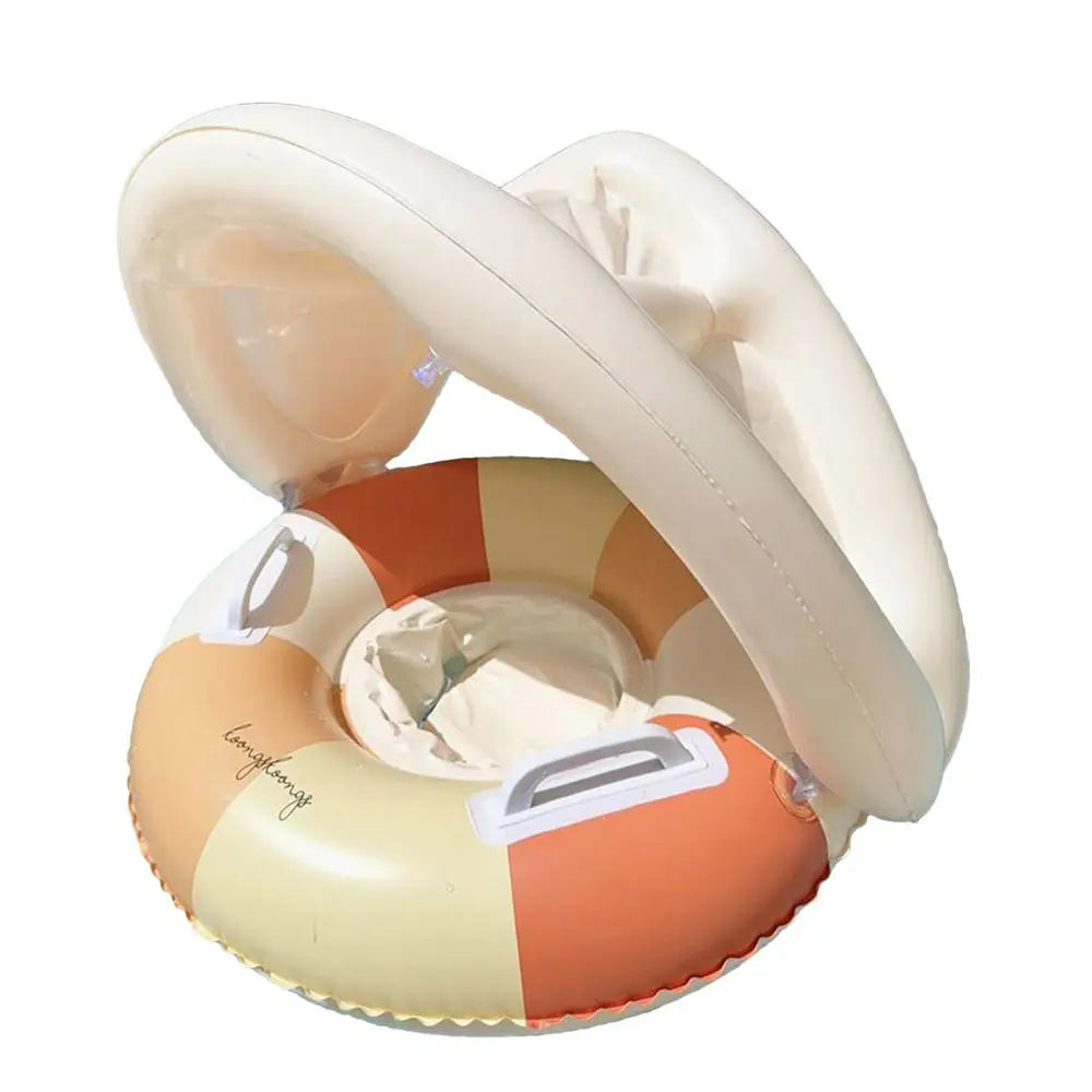 Children Swimming Float Circle with Sunshade Sun Canopy PVC Inflatable Swimming Float Baby Pool Floats For Beach Bath Pool