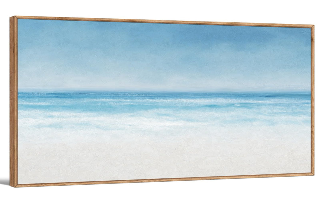 TIHUSAGO Framed Beach Wall Art Large Ocean Canvas Print for Living Room Bedroom Office Modern Coastal Wall Decor Artwork Decoration (24x48 inches)