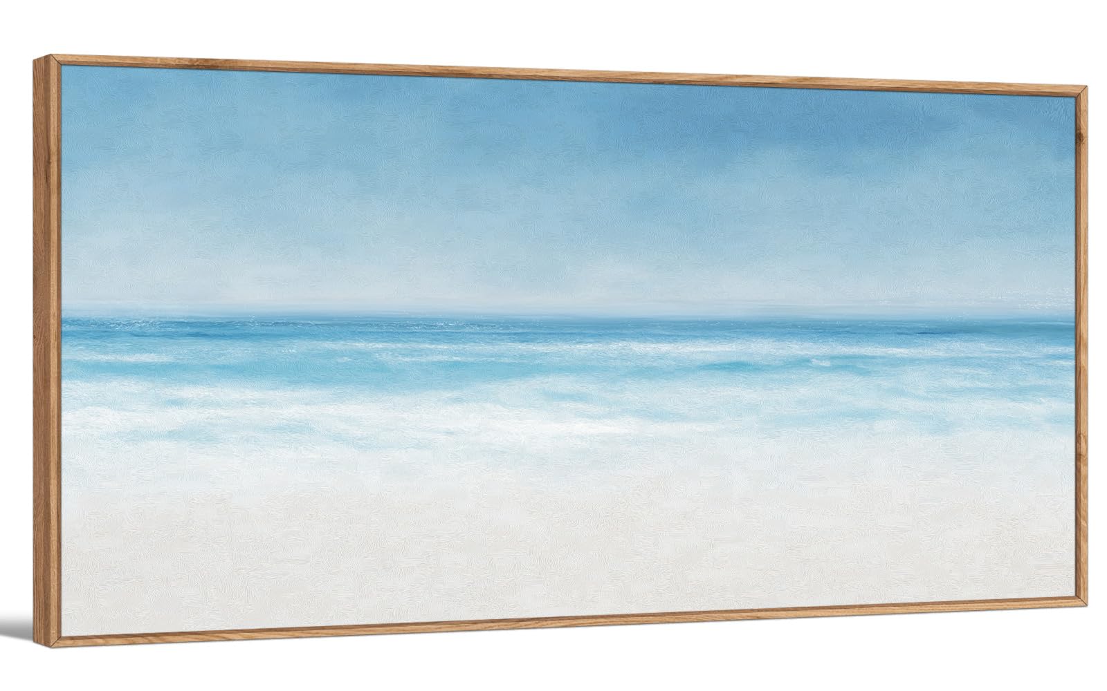 TIHUSAGO Framed Beach Wall Art Large Ocean Canvas Print for Living Room Bedroom Office Modern Coastal Wall Decor Artwork Decoration (24x48 inches)