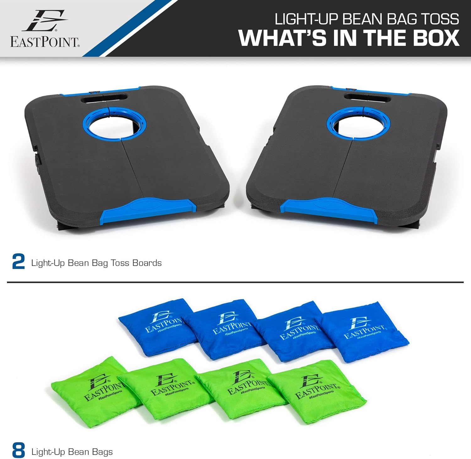 EastPoint Sports Go! Gater Cornhole – Light-Up and Travel Versions – Easy Storage & Light-Weight – Perfect for Outdoor and Indoor Play