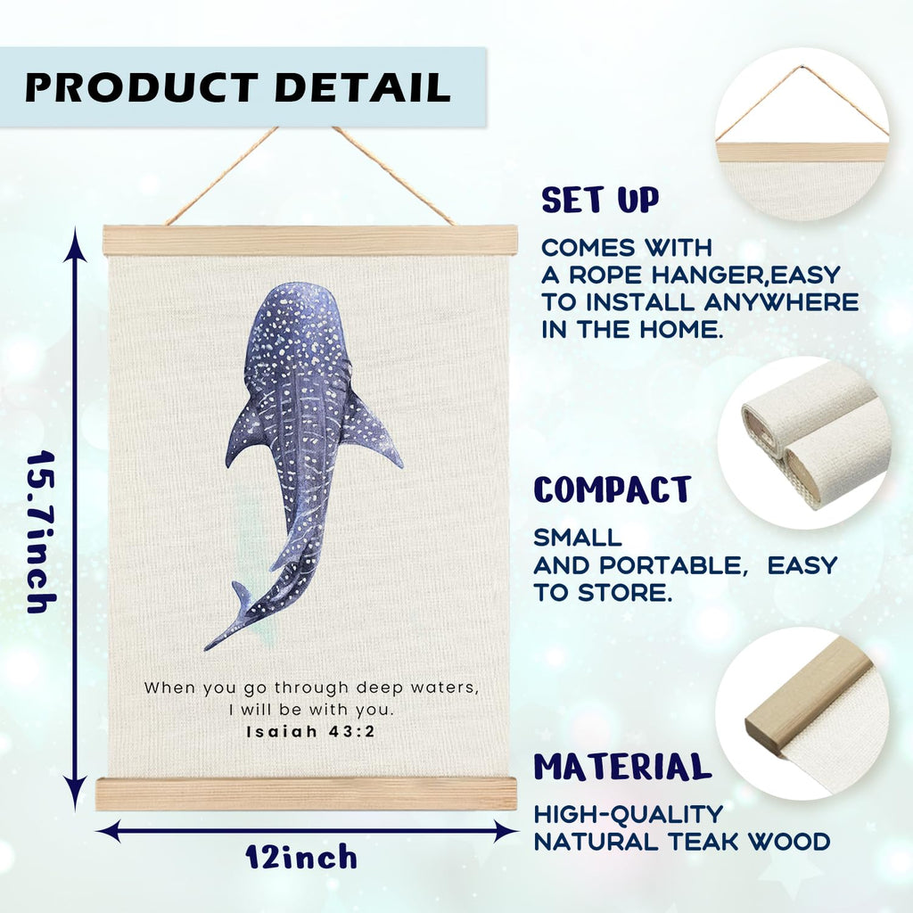 RYYCDOI Coastal Cowgirl Beach Room Decor Set of 2, Aesthetic Seashell Wall Decor, Blue Beach Decor for Teen Girls Room, 12x16 Inches