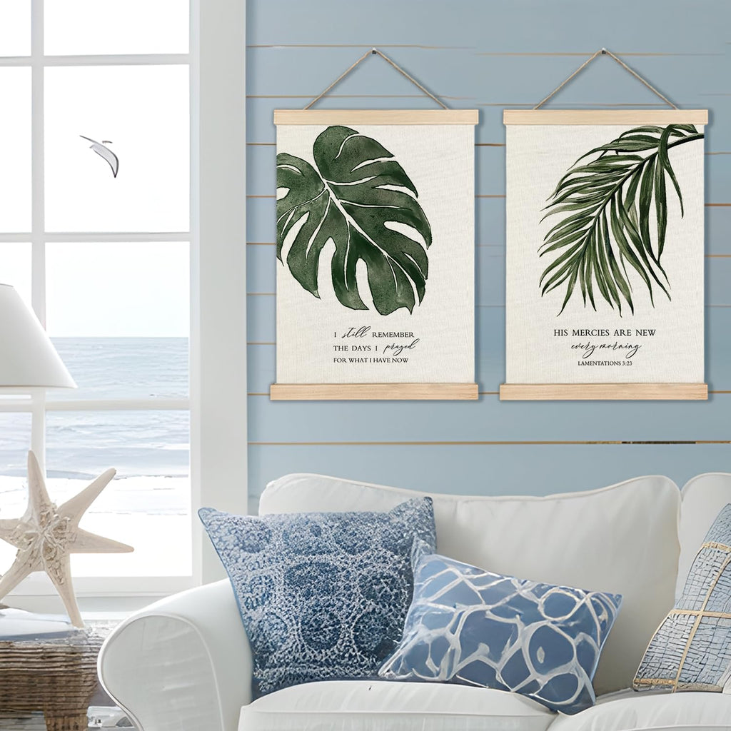 RYYCDOI Coastal Cowgirl Beach Room Decor Set of 2, Aesthetic Seashell Wall Decor, Blue Beach Decor for Teen Girls Room, 12x16 Inches