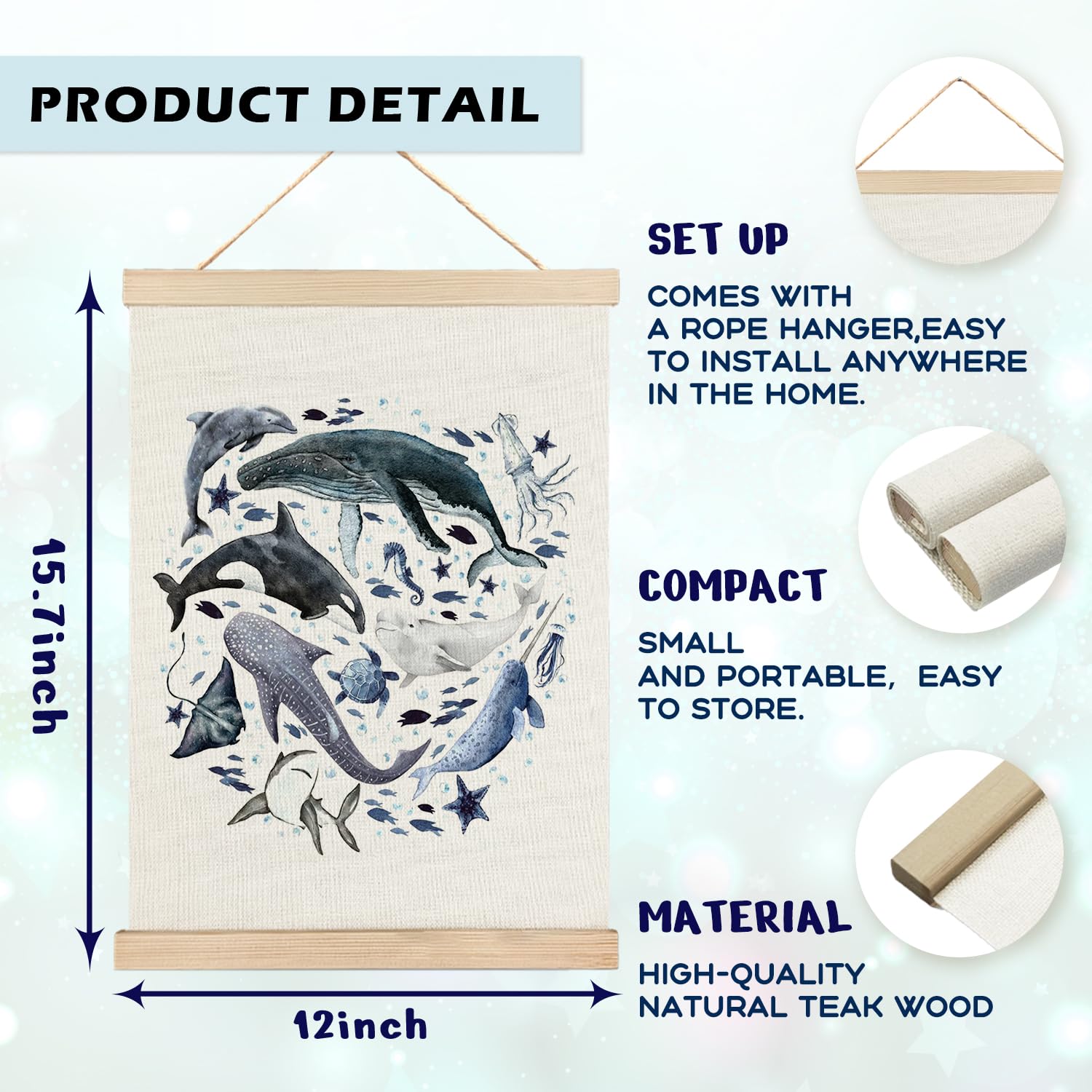 RYYCDOI Coastal Cowgirl Beach Room Decor Set of 2, Aesthetic Seashell Wall Decor, Blue Beach Decor for Teen Girls Room, 12x16 Inches