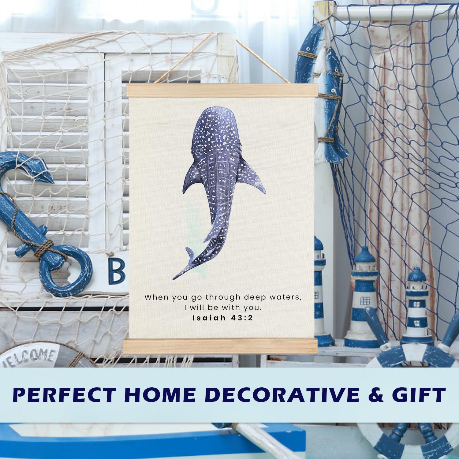 RYYCDOI Coastal Cowgirl Beach Room Decor Set of 2, Aesthetic Seashell Wall Decor, Blue Beach Decor for Teen Girls Room, 12x16 Inches