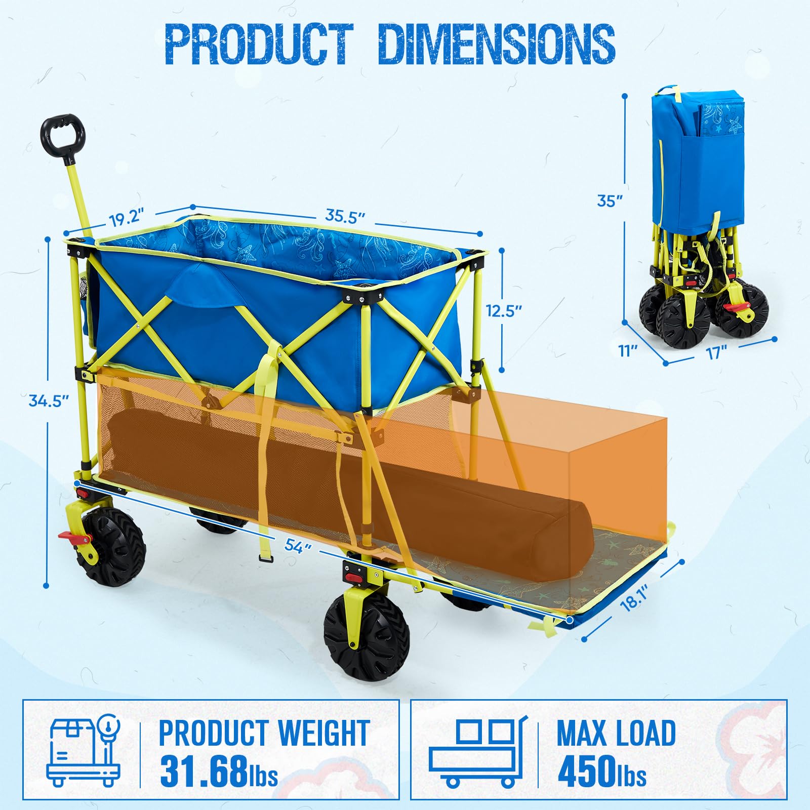 Old Bahama Bay 500lbs Love-Seat Wagon 3-in-1 Bench Wagon Seat for 2 Adults & Heavy Duty Utility Cart, 31L Detachable Cooler Bag, Adjustable Handle &Cup Holders,Perfect for The Beach, Sport, Camping