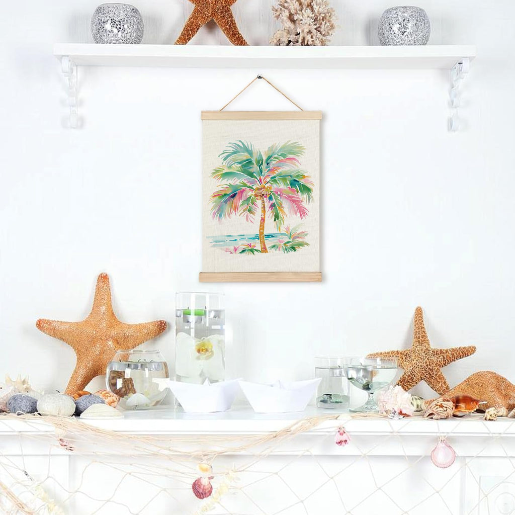 RYYCDOI Coastal Cowgirl Beach Room Decor Set of 2, Aesthetic Seashell Wall Decor, Blue Beach Decor for Teen Girls Room, 12x16 Inches