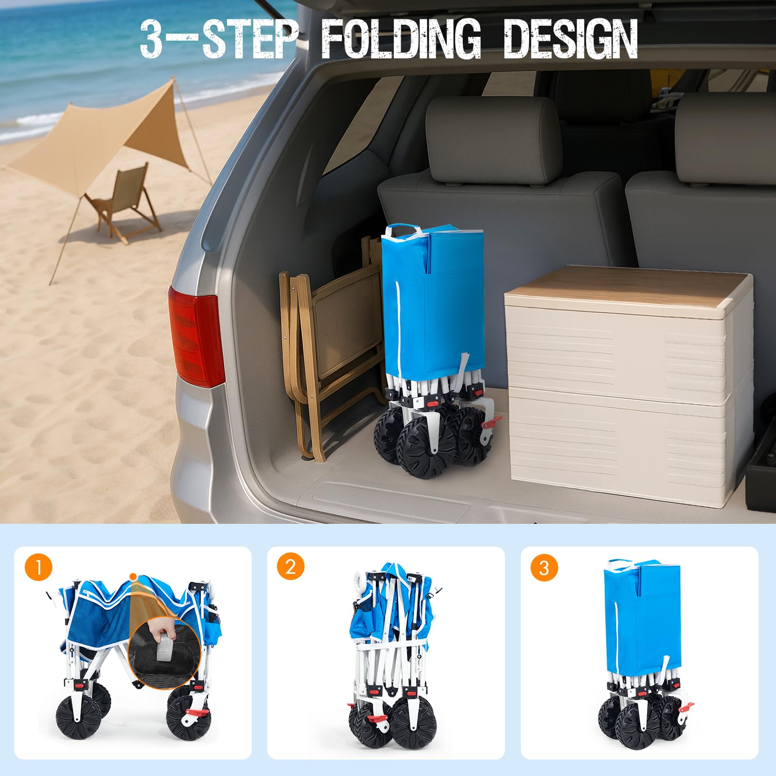 Old Bahama Bay 500lbs Love-Seat Wagon 3-in-1 Bench Wagon Seat for 2 Adults & Heavy Duty Utility Cart, 31L Detachable Cooler Bag, Adjustable Handle &Cup Holders,Perfect for The Beach, Sport, Camping
