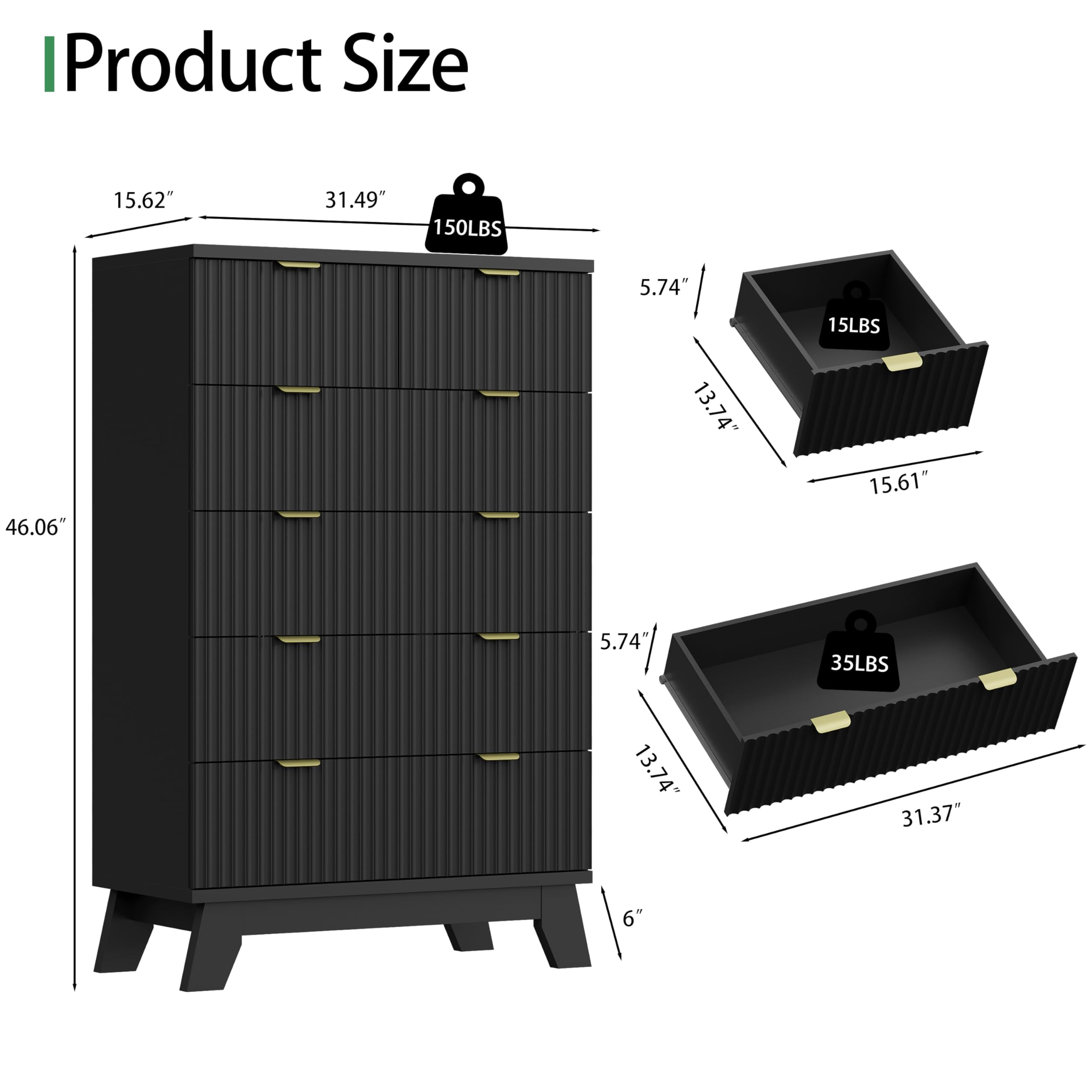 Fluted Dresser for Bedroom with 9 Drawers, 57" Wide Modern Chest of Drawers with Metal Handle, Wooden Dresser TV Stand, Wood Closet Clothes Storage Organizer for Living Room, Hallway, Natural Oak