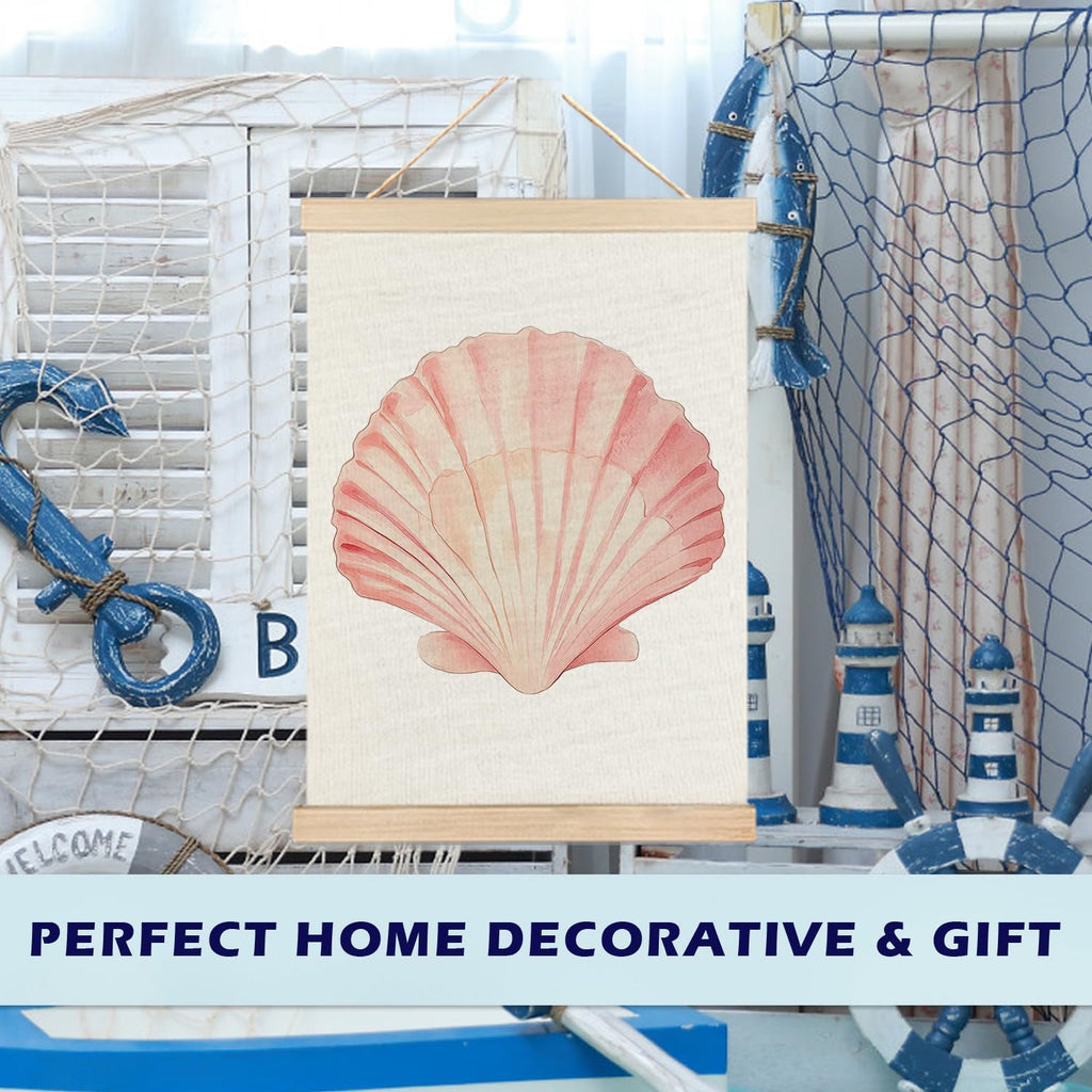 RYYCDOI Coastal Cowgirl Beach Room Decor Set of 2, Aesthetic Seashell Wall Decor, Blue Beach Decor for Teen Girls Room, 12x16 Inches