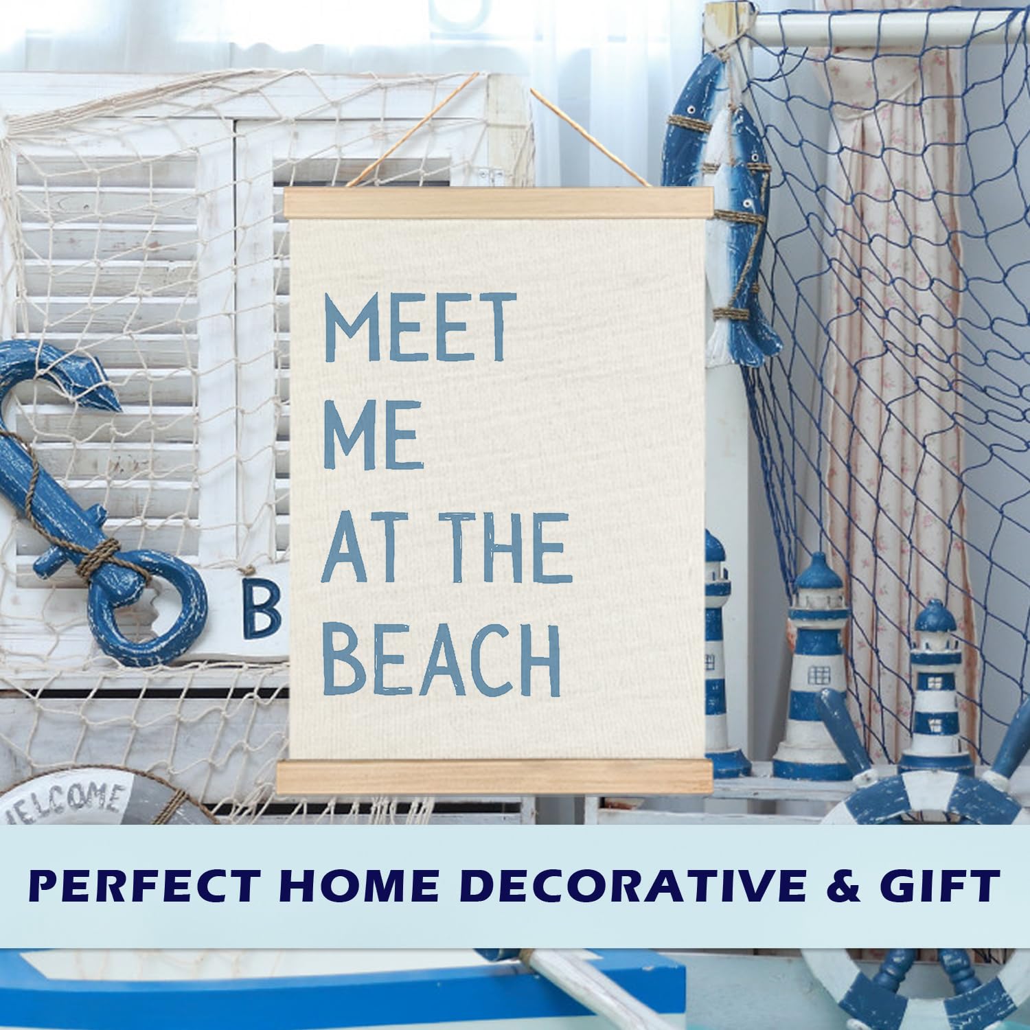 RYYCDOI Coastal Cowgirl Beach Room Decor Set of 2, Aesthetic Seashell Wall Decor, Blue Beach Decor for Teen Girls Room, 12x16 Inches