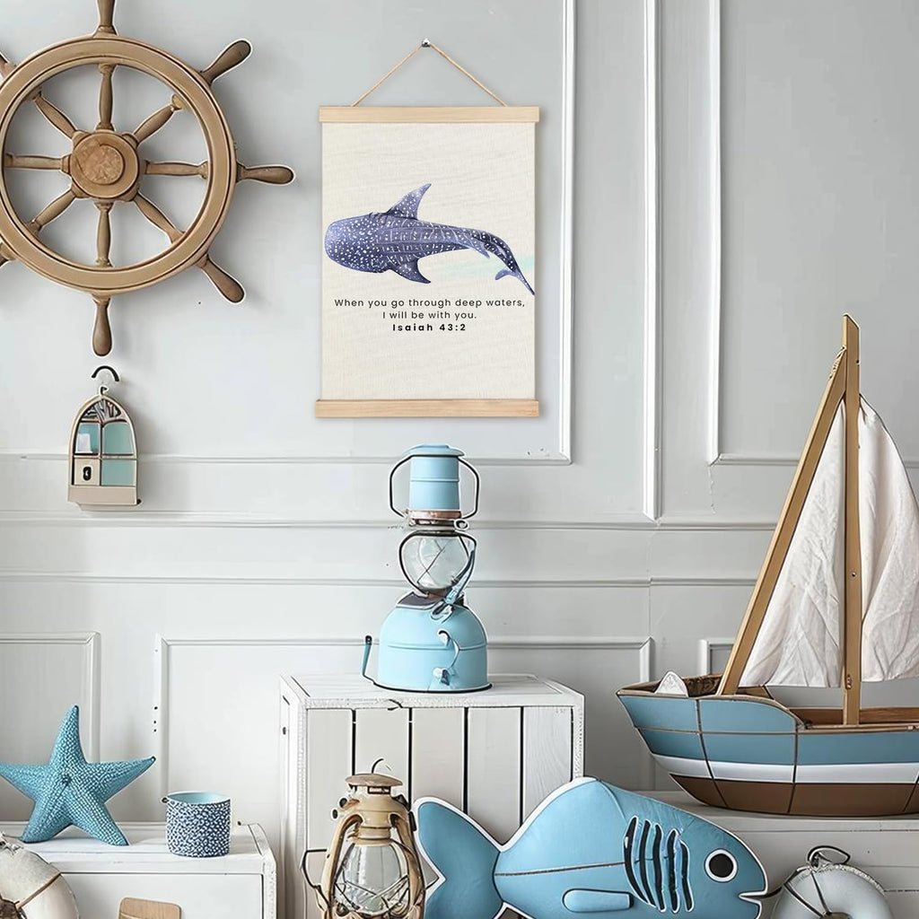 RYYCDOI Coastal Cowgirl Beach Room Decor Set of 2, Aesthetic Seashell Wall Decor, Blue Beach Decor for Teen Girls Room, 12x16 Inches