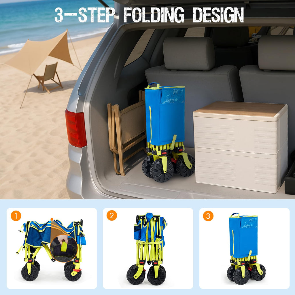 Old Bahama Bay 500lbs Love-Seat Wagon 3-in-1 Bench Wagon Seat for 2 Adults & Heavy Duty Utility Cart, 31L Detachable Cooler Bag, Adjustable Handle &Cup Holders,Perfect for The Beach, Sport, Camping