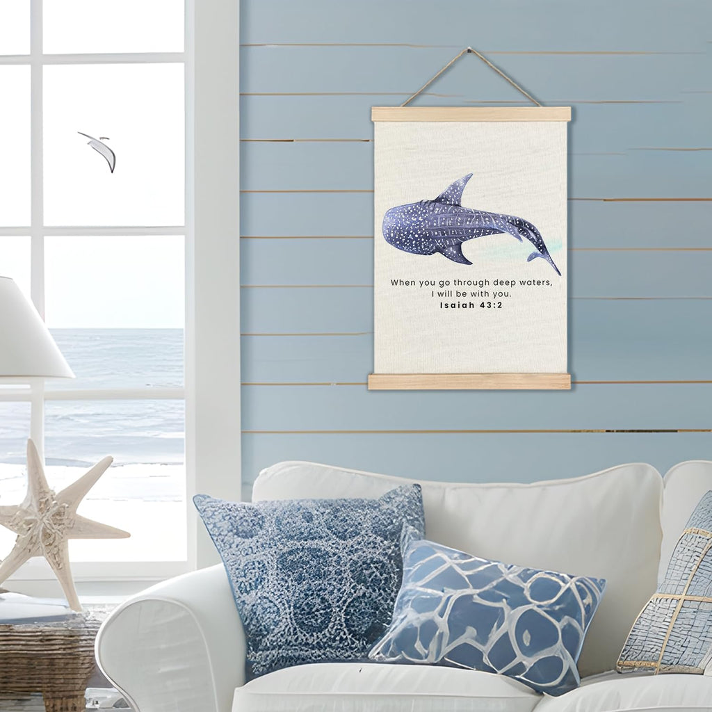 RYYCDOI Coastal Cowgirl Beach Room Decor Set of 2, Aesthetic Seashell Wall Decor, Blue Beach Decor for Teen Girls Room, 12x16 Inches