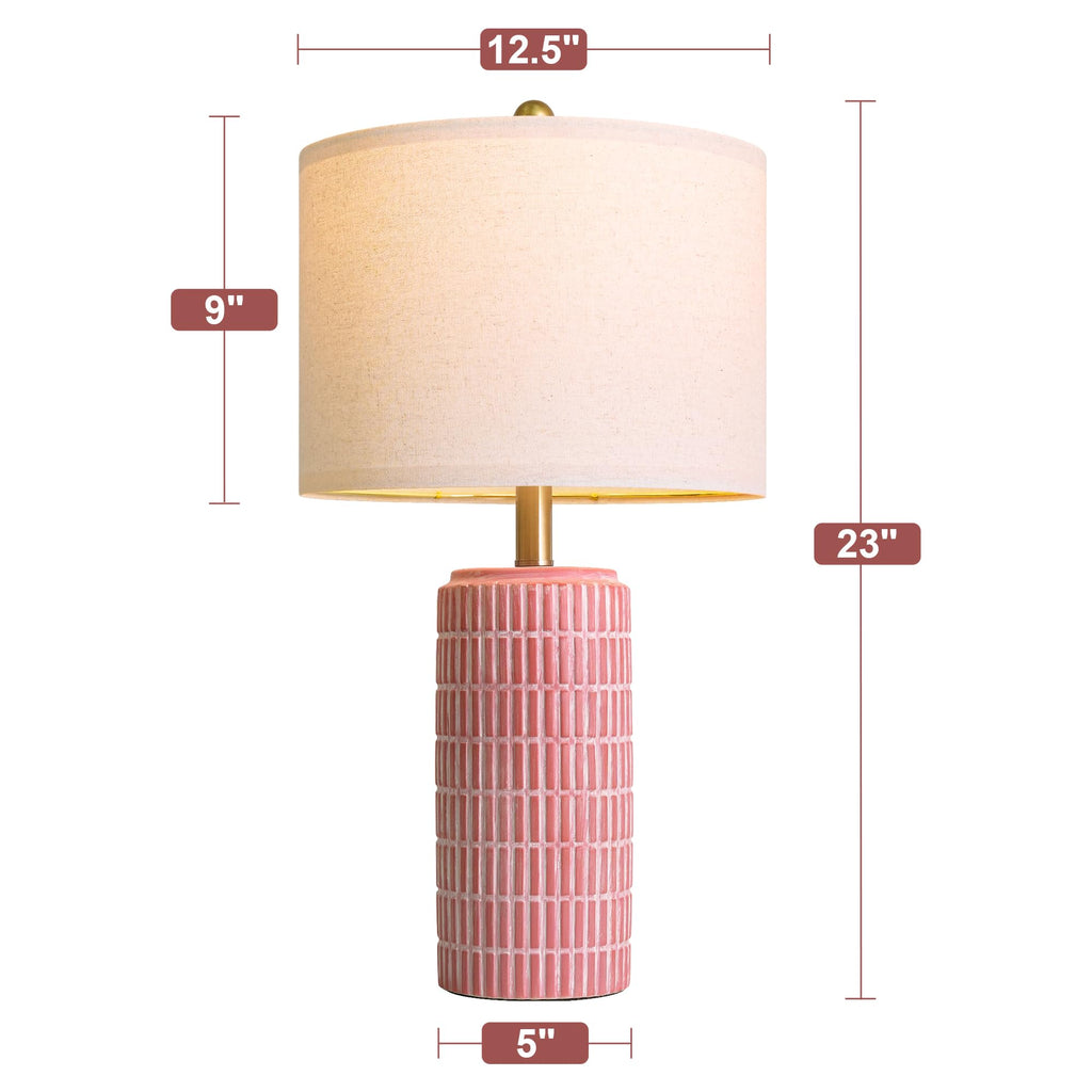 PoKat 23" Modern Ceramic Table Lamp Set of 2 for Living Room White Desk Lamps for Bedroom Farmhouse Bedside Nightstand Lamp House Warming Gifts New Home Decor End Table Lamps Gifts for Women Mom Beige