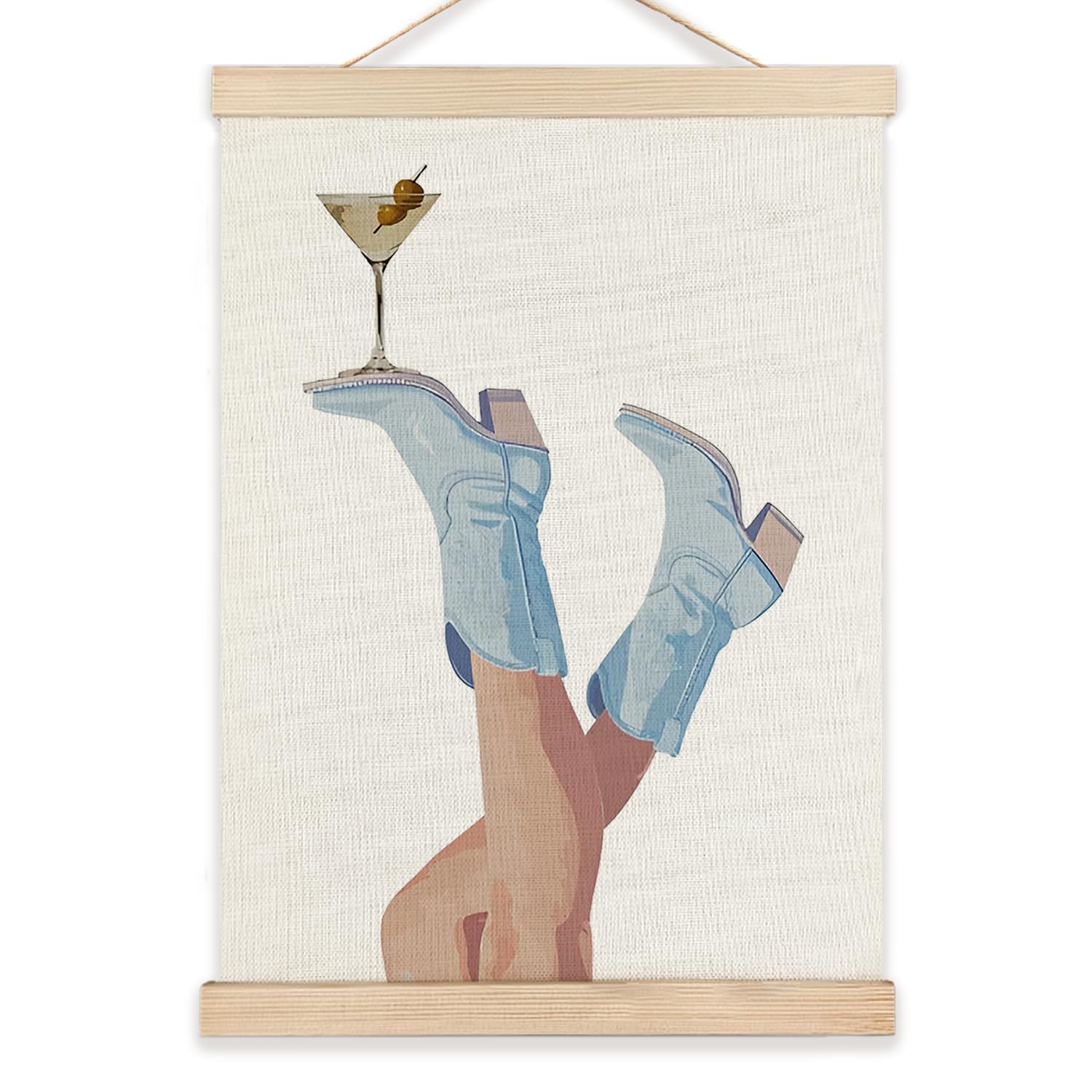 RYYCDOI Coastal Cowgirl Beach Room Decor Set of 2, Aesthetic Seashell Wall Decor, Blue Beach Decor for Teen Girls Room, 12x16 Inches
