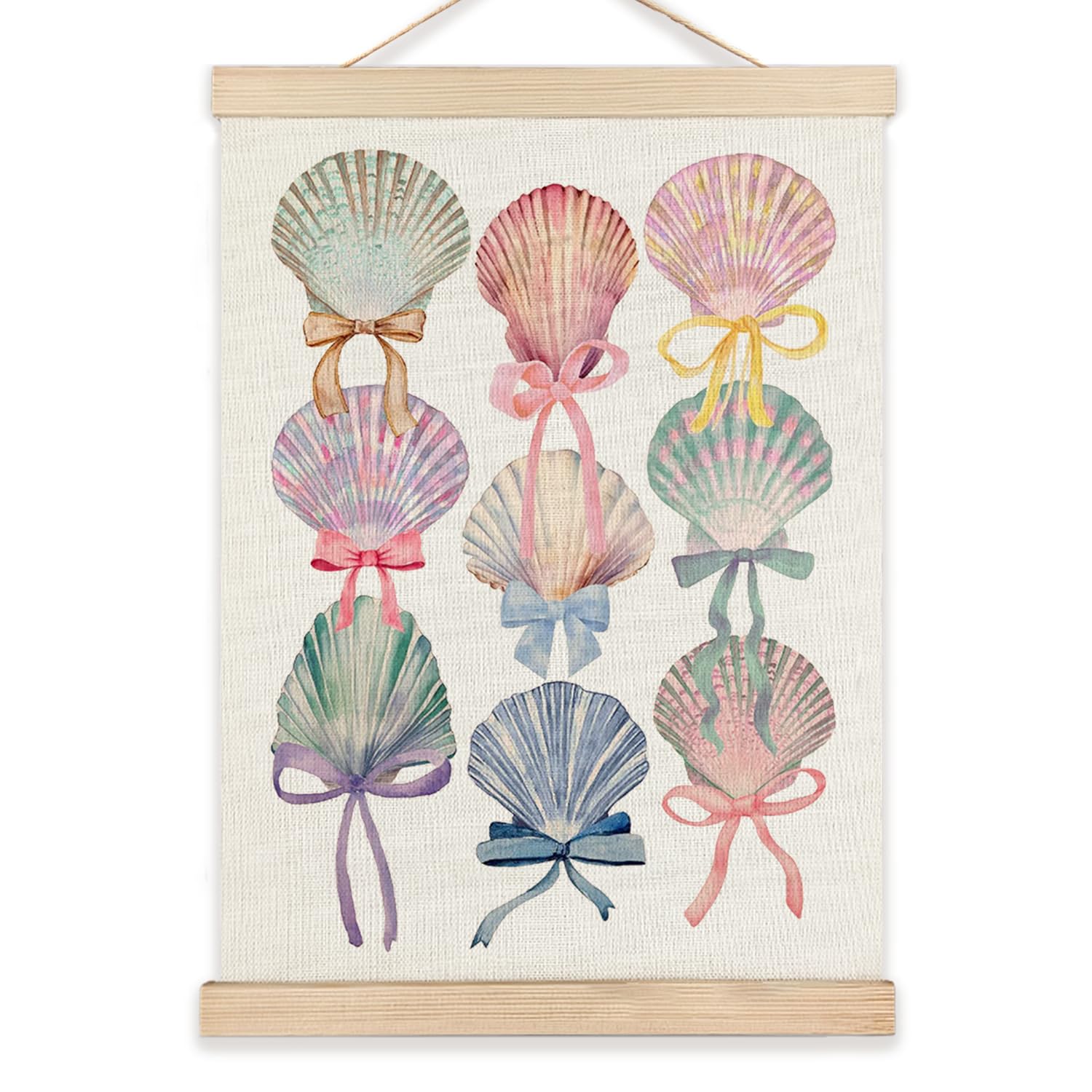 RYYCDOI Coastal Cowgirl Beach Room Decor Set of 2, Aesthetic Seashell Wall Decor, Blue Beach Decor for Teen Girls Room, 12x16 Inches