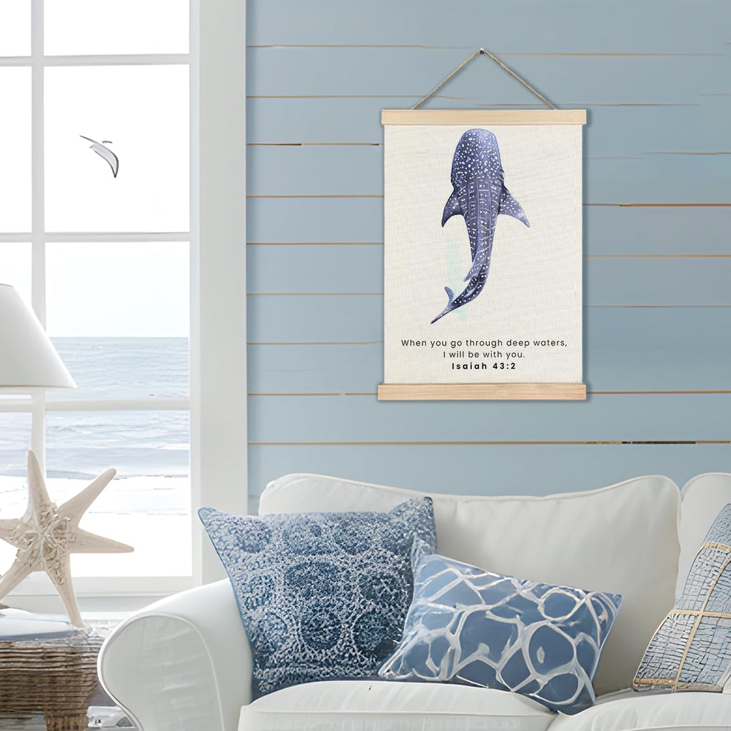 RYYCDOI Coastal Cowgirl Beach Room Decor Set of 2, Aesthetic Seashell Wall Decor, Blue Beach Decor for Teen Girls Room, 12x16 Inches
