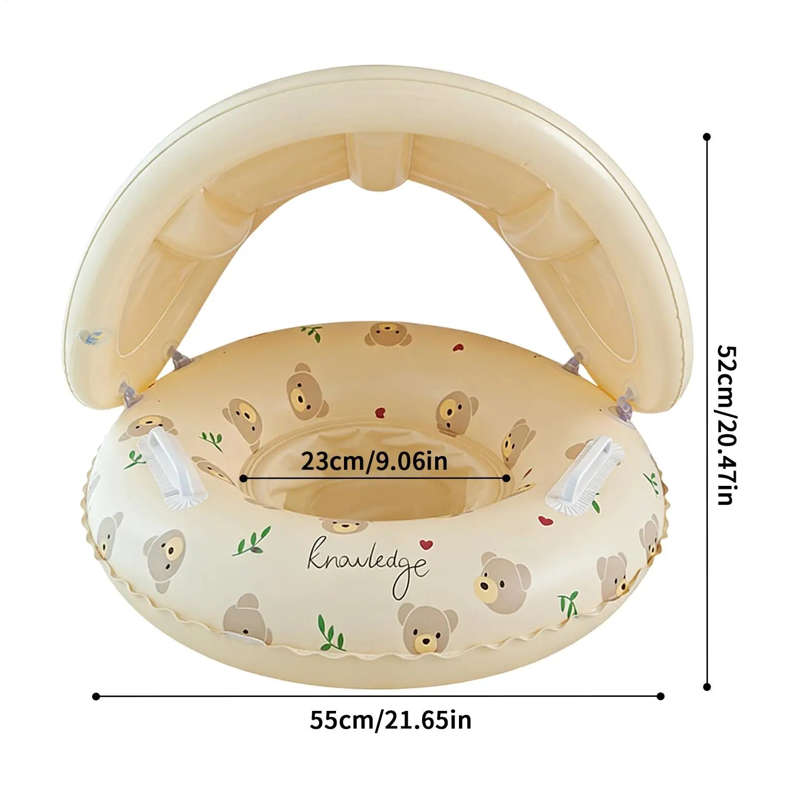 Kid Float with Canopy Water Play Supplies Kid Swimming Float for Beach Bathtub Bath Outdoor Vacation Travel Play for 3-48 months