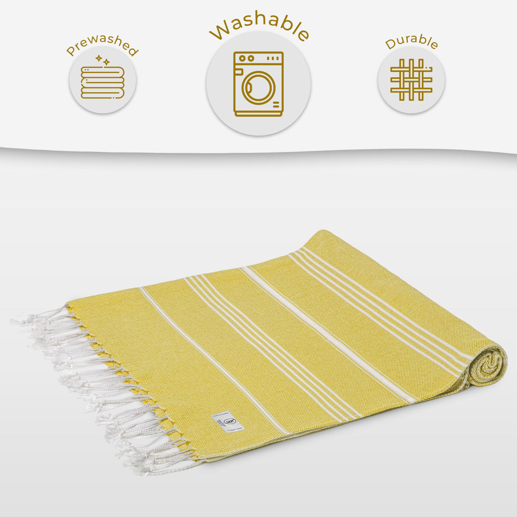 Ossano Turkish Beach Towel Absorbent & Quick Dry Oversized (39" x 71") - Decorative, Versatile and Functional as Yoga Mat, Picnic Blanket, Travel Blanket, Bath, Cruise, Gym Towel - Green