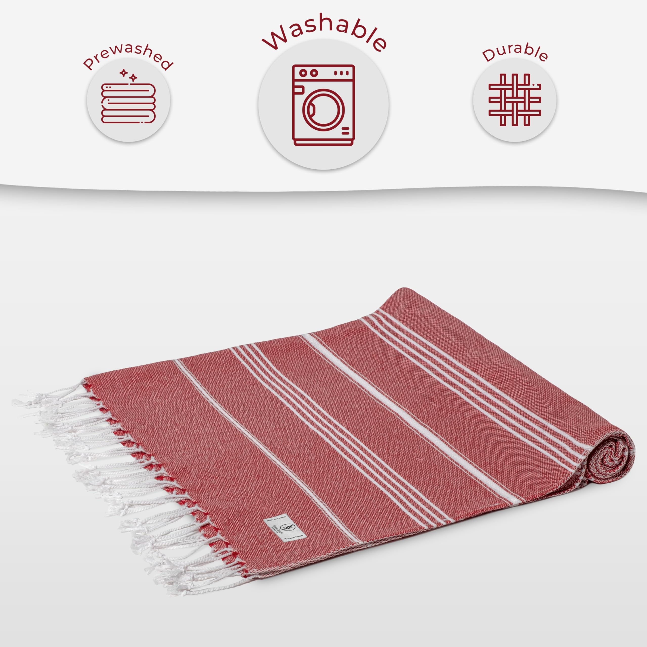 Ossano Turkish Beach Towel Absorbent & Quick Dry Oversized (39" x 71") - Decorative, Versatile and Functional as Yoga Mat, Picnic Blanket, Travel Blanket, Bath, Cruise, Gym Towel - Green