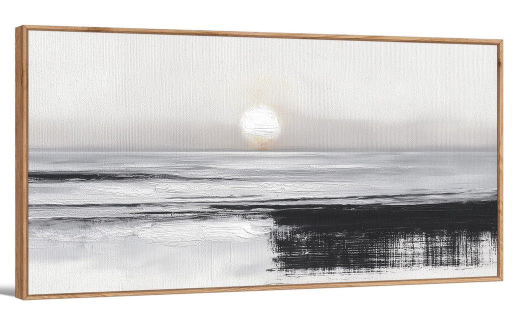 TIHUSAGO Framed Beach Wall Art Large Ocean Canvas Print for Living Room Bedroom Office Modern Coastal Wall Decor Artwork Decoration (24x48 inches)