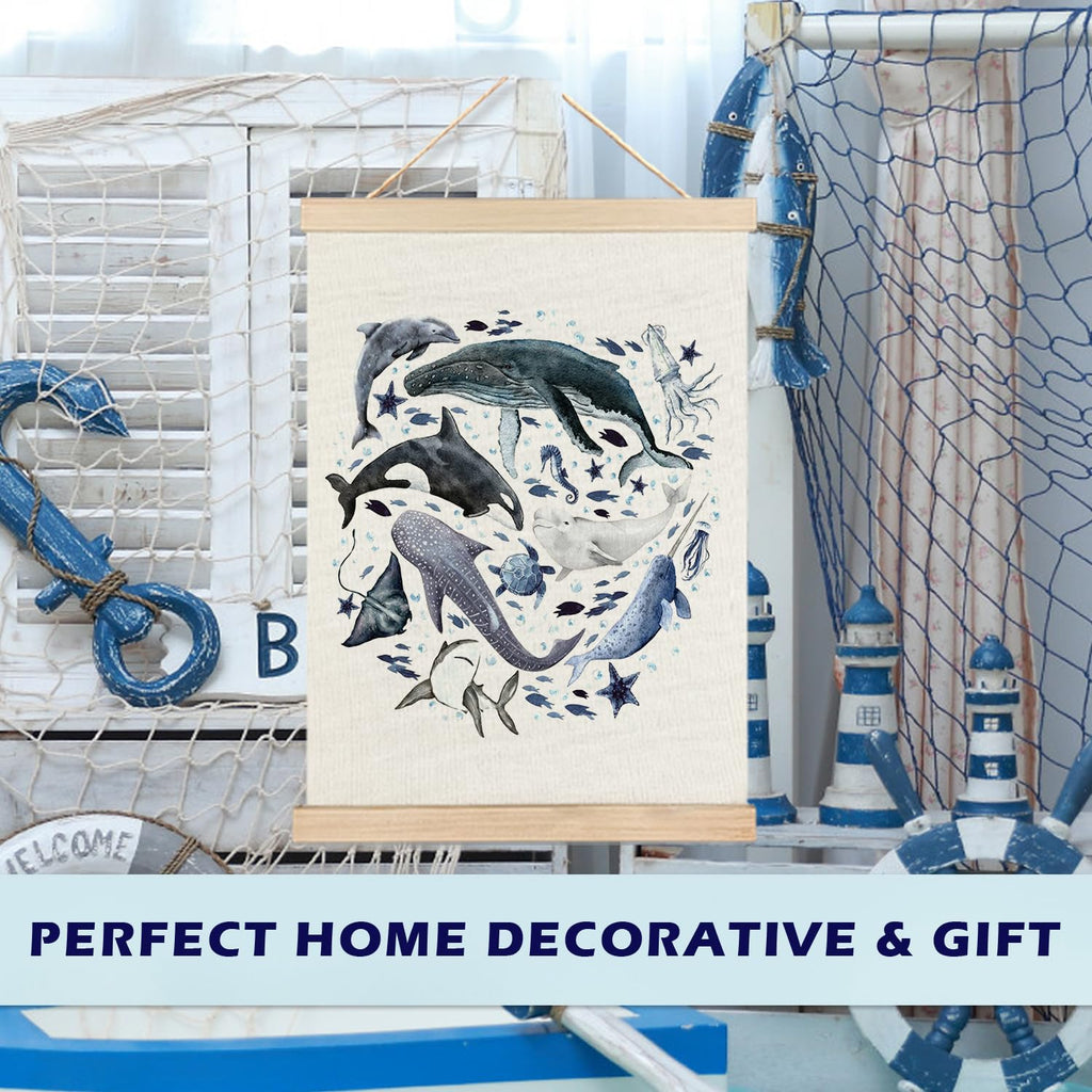 RYYCDOI Coastal Cowgirl Beach Room Decor Set of 2, Aesthetic Seashell Wall Decor, Blue Beach Decor for Teen Girls Room, 12x16 Inches