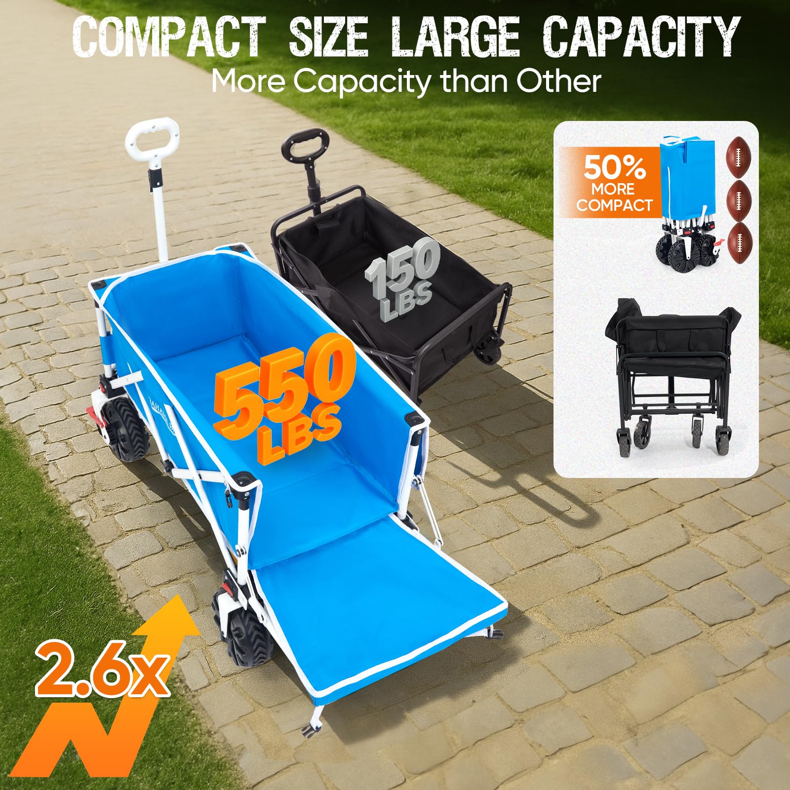 Old Bahama Bay 500lbs Love-Seat Wagon 3-in-1 Bench Wagon Seat for 2 Adults & Heavy Duty Utility Cart, 31L Detachable Cooler Bag, Adjustable Handle &Cup Holders,Perfect for The Beach, Sport, Camping