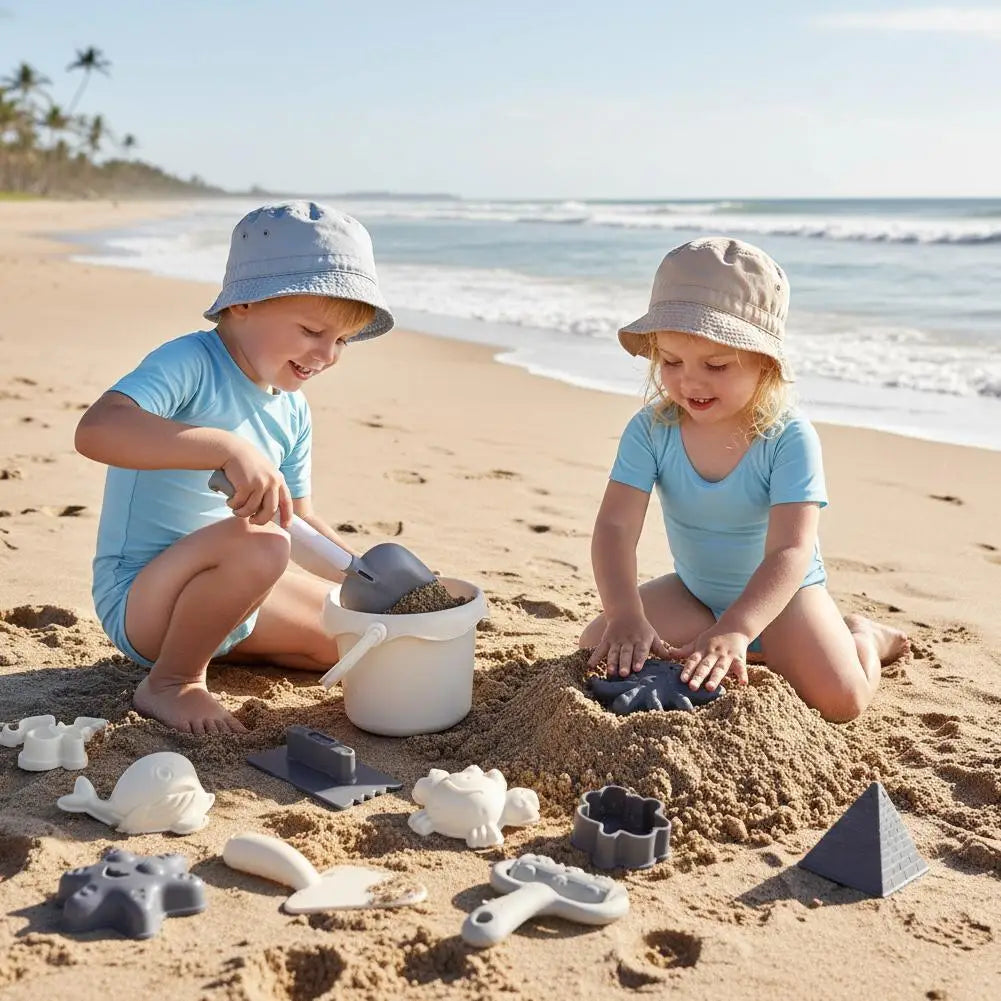 17/18/19pcs Beach Toys Set Summer Outdoor Games Sand Play Plastic Watering Bottle Shovels Panda Beach Water Game Toy Tools Gift