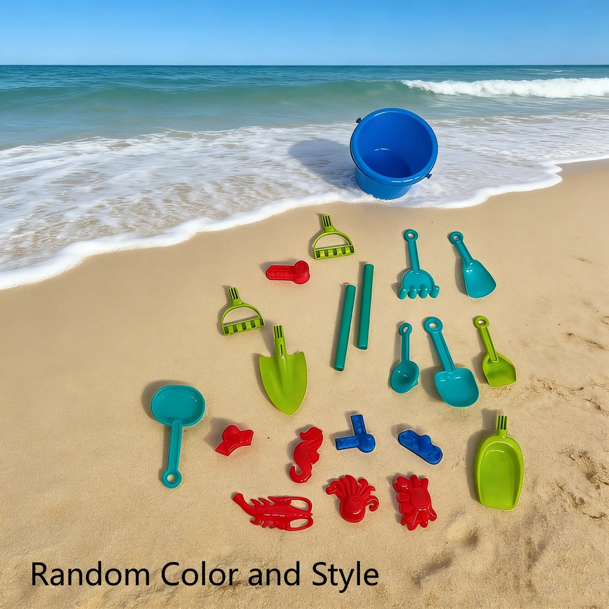 Beach Play Sand Tools, Children's Sand Digging Shovel Set Toys, Baby Beach Sand Pool Bucket Leisure, Boys and Girls Toy