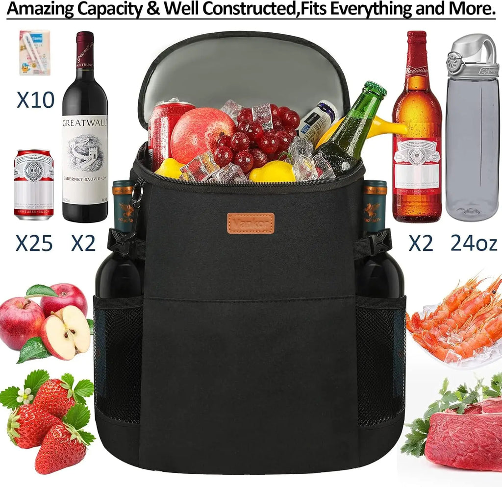 Insulated Cooler Backpack for 30-45 Cans, Leak Proof Soft Cooler Bag for Picnic Beach Work Trip Thermal Drink Carrier
