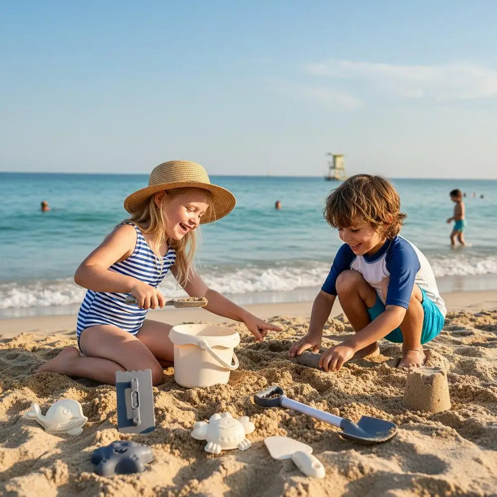 17/18/19pcs Beach Toys Set Summer Outdoor Games Sand Play Plastic Watering Bottle Shovels Panda Beach Water Game Toy Tools Gift